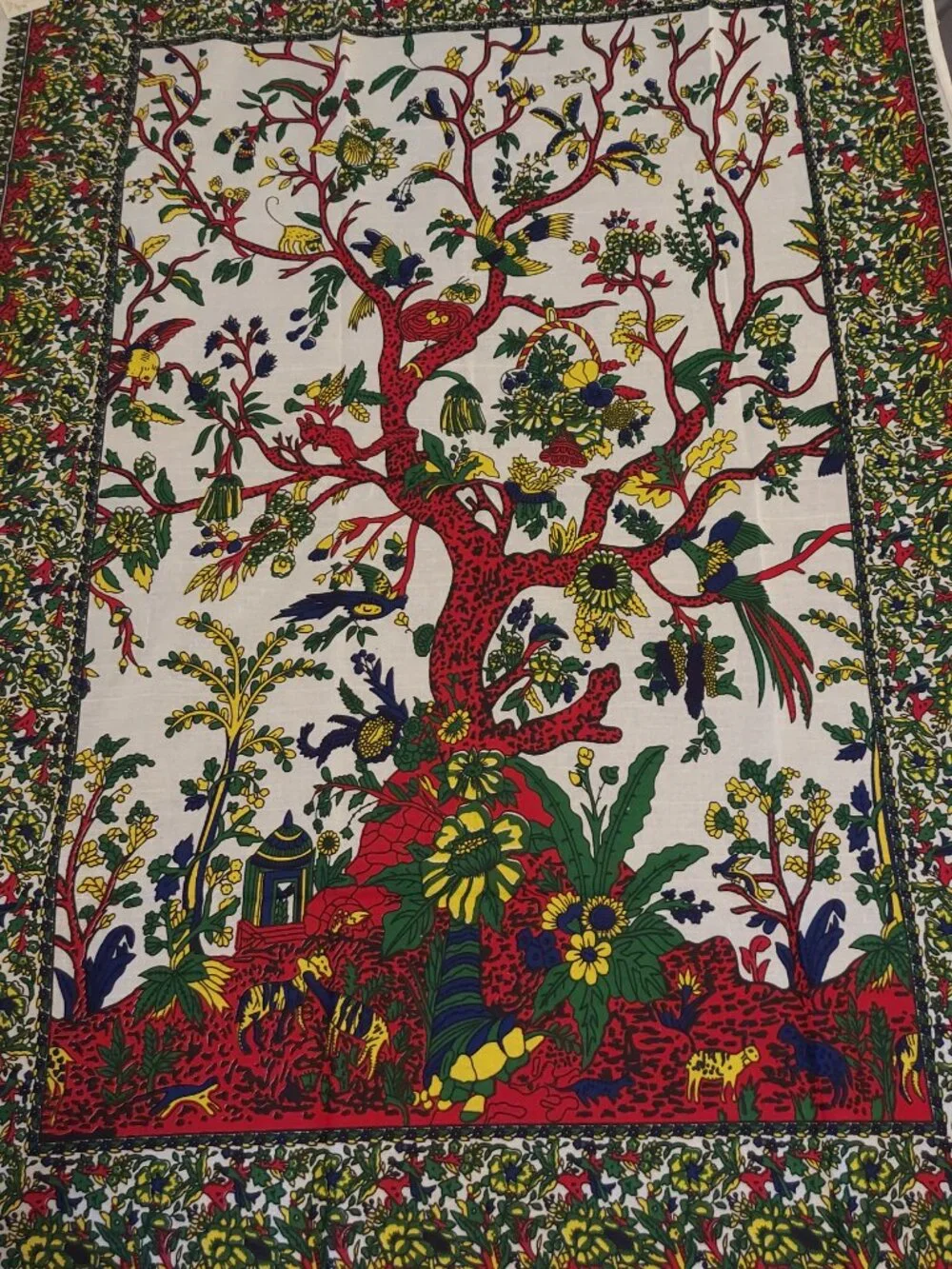 NWT Cotton Tree of Life Tapestry